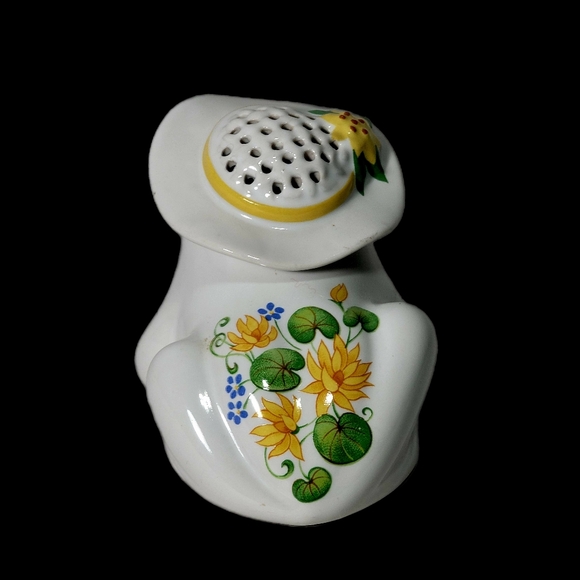 VTG Avon Frog Pomander Sachet Yellow Floral Scent Diffuser Holder - Picture 6 of 11